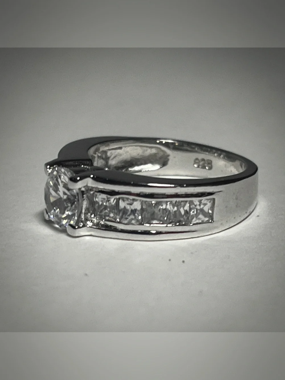 Vintage Cathedral-Style Cubic Zirconia Sterling Silver 925 Mounted Ring | Size 9